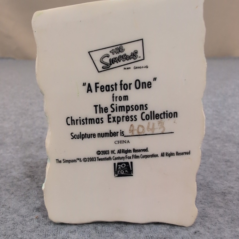 2003 The Simpsons Christmas Express A Feast for One Mr Burns Smithers‎ Figurine - Picture 6 of 6
